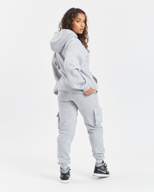 Joggers Og Luna Cargo Con Capuchagris Jaspeado/negro (reposición)