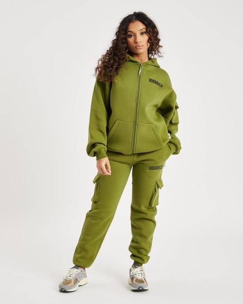 Joggers Og Luna Cargo Verde Oliva/negro Hoodrich