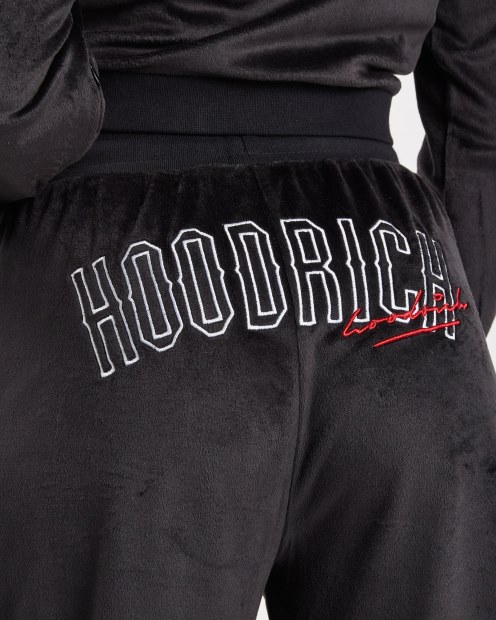 Joggers De Terciopelo Con Dobladillo Abierto En Negro/blanco/lychee Og De Hoodrich