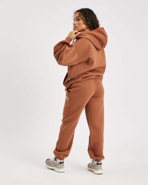 Marrón/crema Og Storm Joggers Con Logo Pequeño Hoodrich
