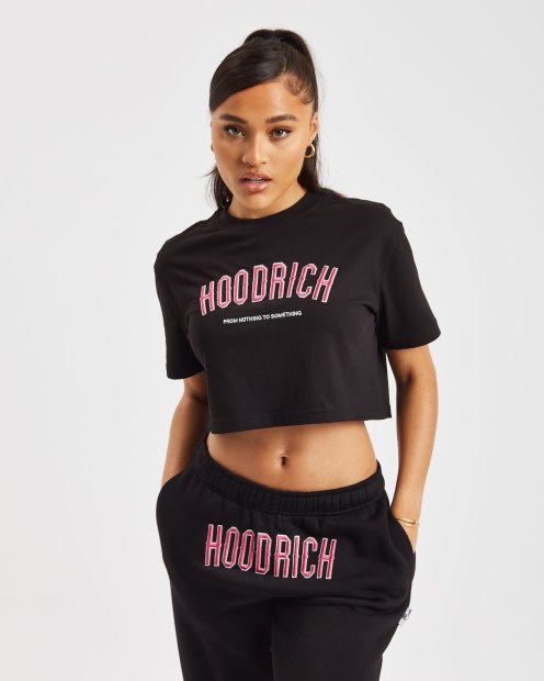 Hoodrich Camiseta Corta Negra/blanca/rosa Og Brisa